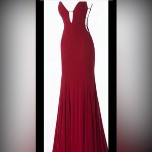Jovani BURGUNDY  57295 DRESS